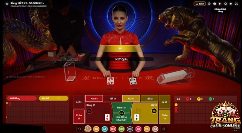 Game Rồng Hổ gắn liền bộ bài Tây gồm 52 lá
